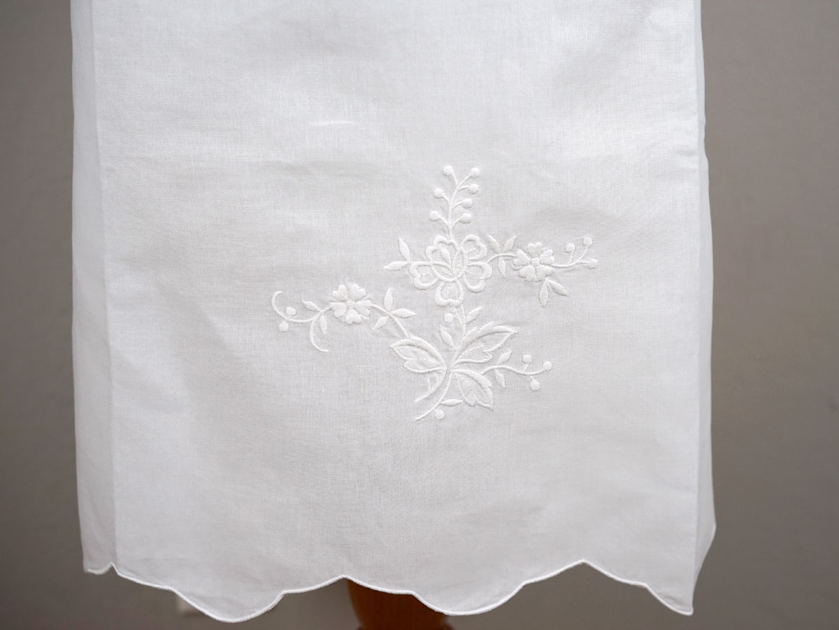 Floral Embroidered Cotton Hostess Apron