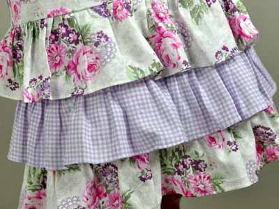 Vintage Inspired Purple Gingham and Pink Hostess Apron