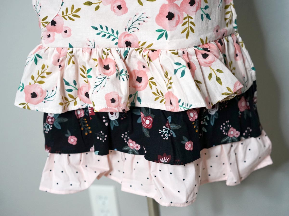 Vintage Inspired Pink Poppy Ruffle Apron