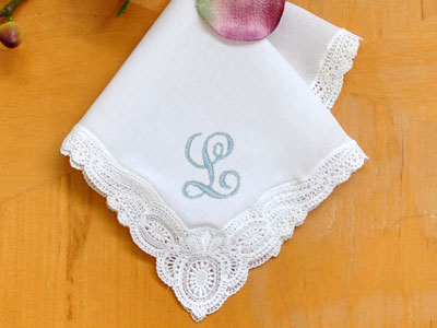 Pinwheel German Guipure Lace Ladies Handkerchief