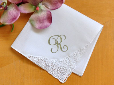 Floral German Guipure Lace Ladies Handkerchief