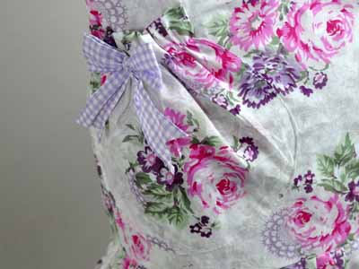 Vintage Inspired Purple Gingham and Pink Hostess Apron