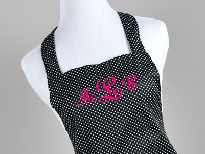 Mother and Daughter Black and White Polka Dot Apron Set