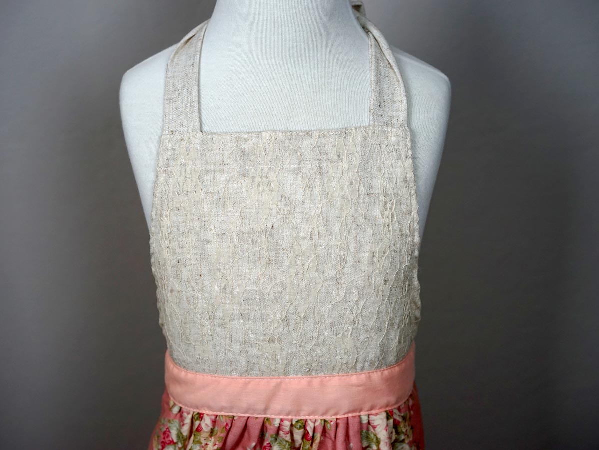 Mother and Daughter Dusty Rose Lace Apron Set