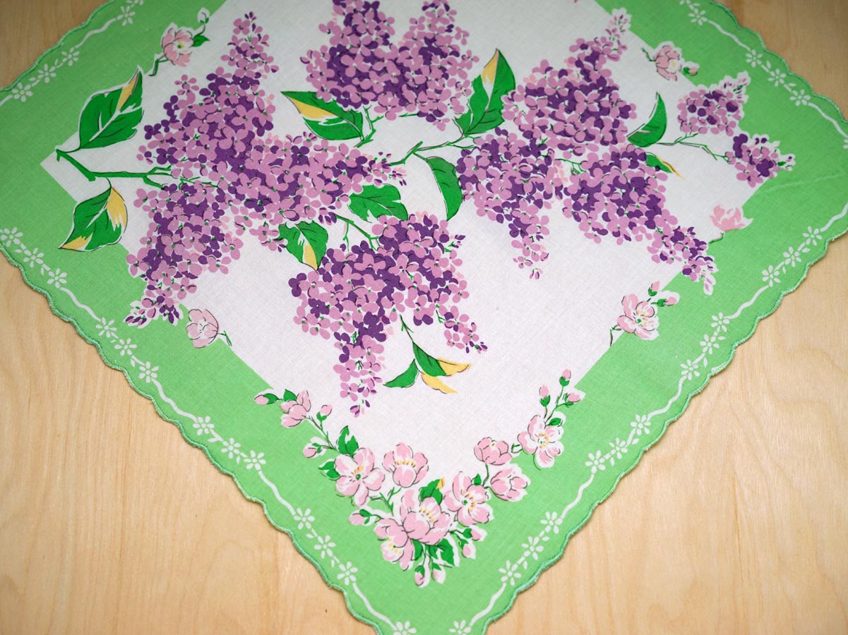 Vintage Inspired Romantic Lilac Print Hankie