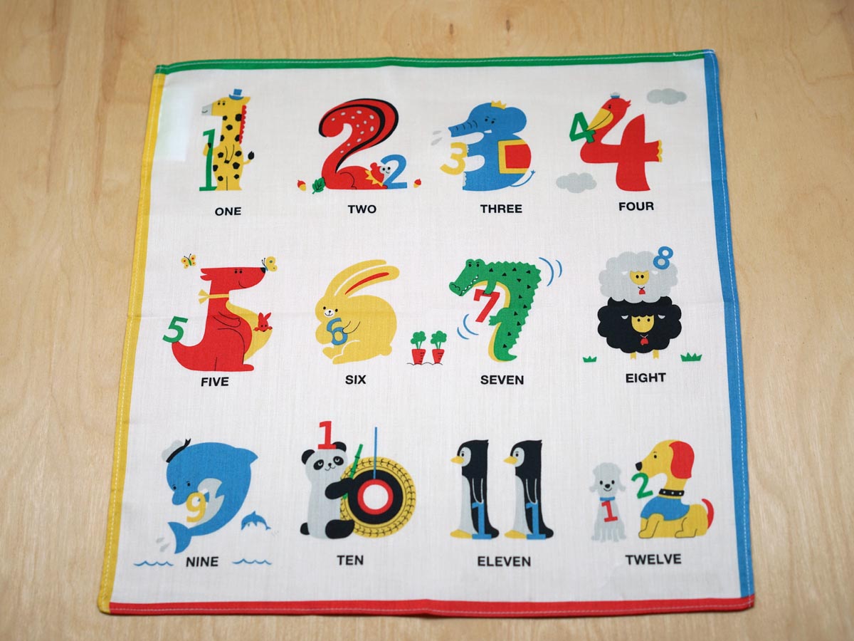 Childrens Numbers Kid Print Hankie