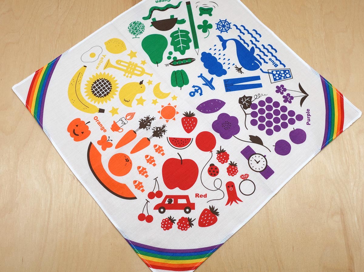 Childrens Colorful Rainbow Kid Print Hankie