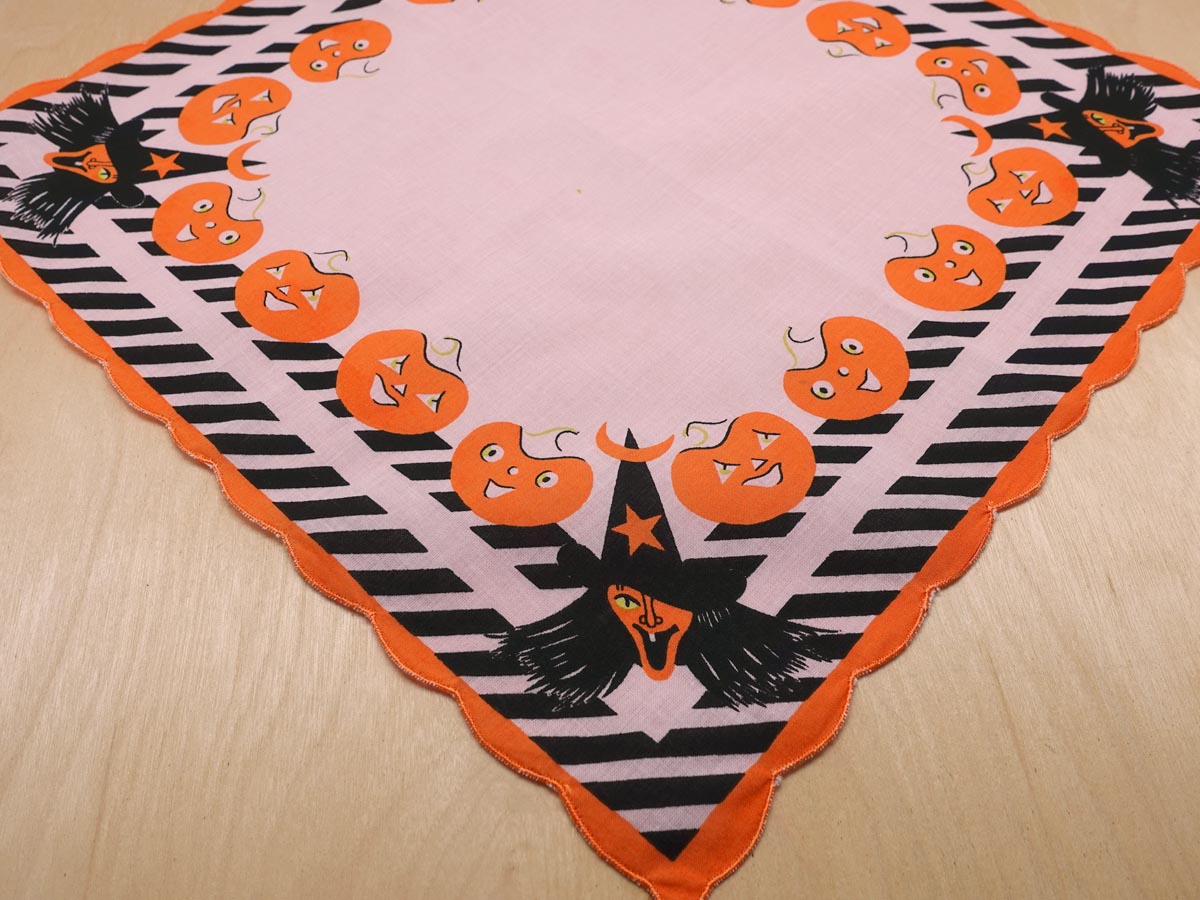 Vintage Inspired Halloween Witch Print Hankie