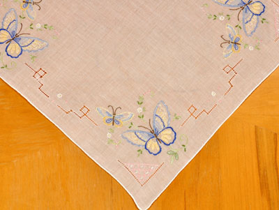 Set of 3 Something Blue Butterfly Wedding Handkerchief