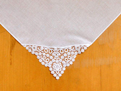 Pineapple German Guipure Lace Ladies Handkerchief