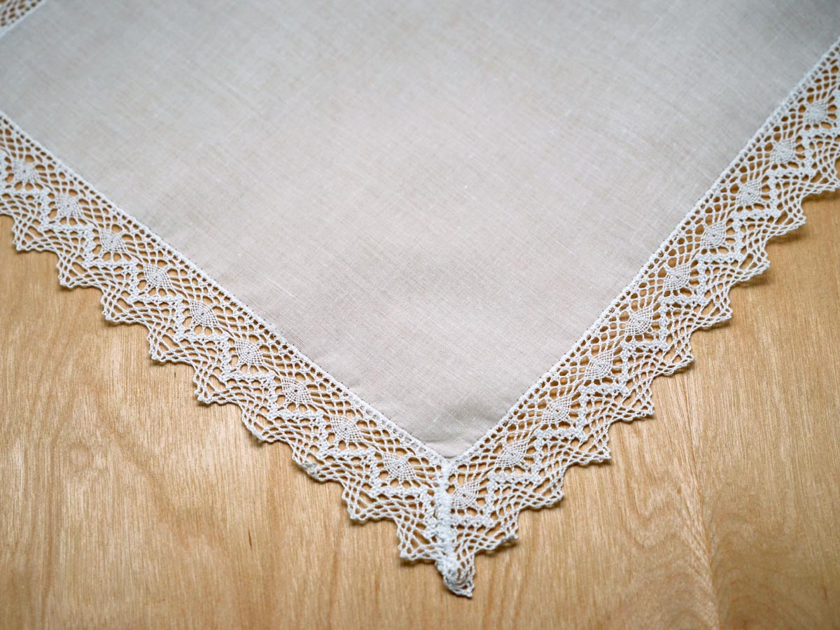 Triangle German Guipure Lace Ladies Handkerchief