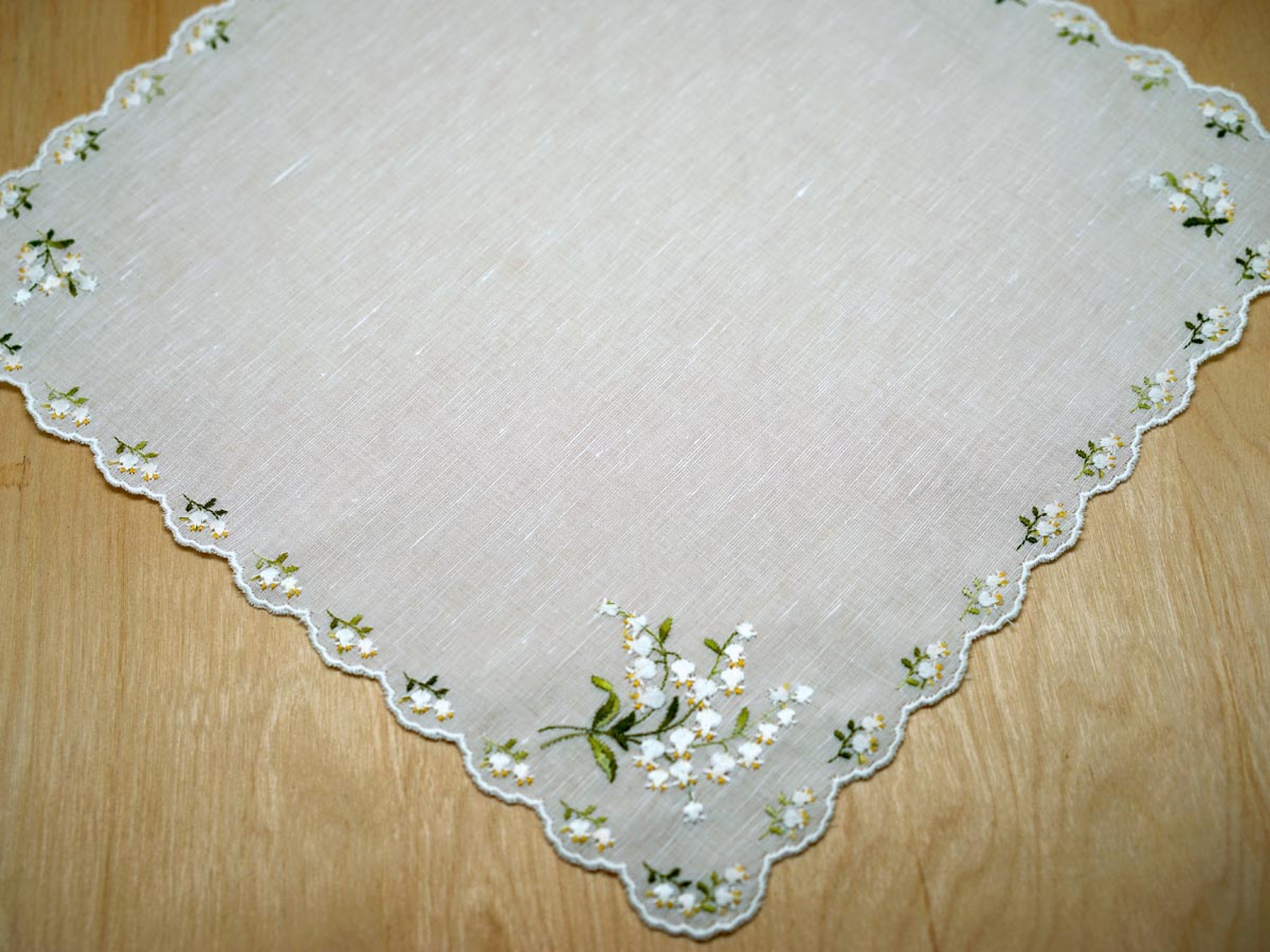 Swiss Lily of the Valley Cluster Ladies Handkerchief