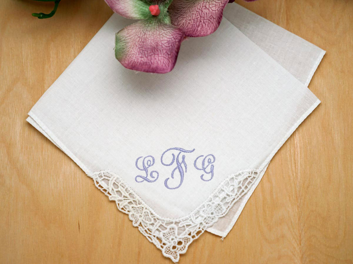 Irish Cotton Shamrock Lace Bridal Handkerchief