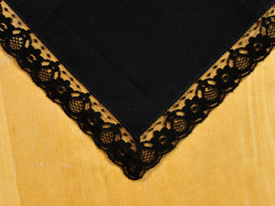 Black Memorial Lace Handkerchief