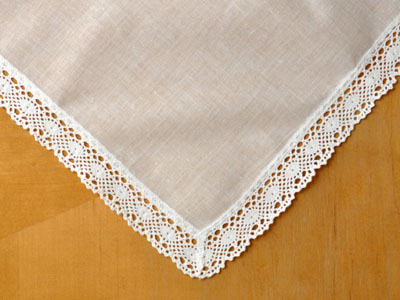 Set of 3 Ivory Honeycomb Lace Ladies Handkerchiefs