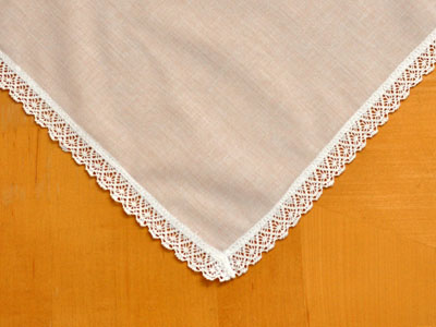 Set of 3 Ivory Cathedral Lace Wedding Handkerchiefs