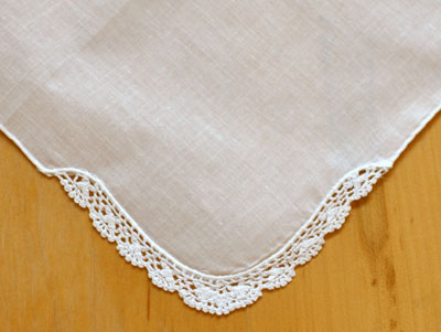 Set of 3 Crochet Lace Corner Handkerchiefs