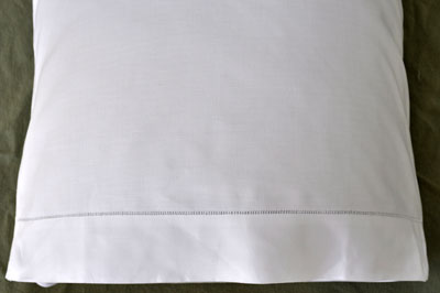 Pair of White Cotton Hemstitched Edge Pillowcases