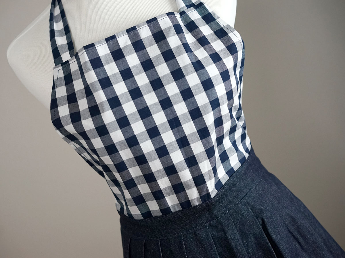 Mother and Daughter Navy Gingham Apron Set