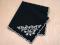 Memorial Black Scallop Handkerchief with White Flowers