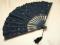 Large Black Battenburg Lace Fan