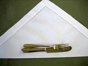 Rolling Up Restaurant Flatware