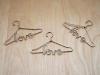 Set of 3 Miniature Hanky Dress Silver Love Hangers