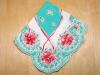 Vintage Inspired Aqua and Pink Pansies Hankie