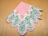 Vintage Pink Lily of the Valley Handkerchief with Scallop Edges