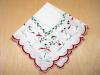 Vintage Snowman Handkerchief with Holly