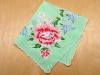 Vintage Inspired Green Peony Print Handkerchief