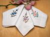 Set of 3 Pansies and Striped Ladies Handkerchiefs