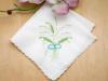 Set of 3 White Lily of the Valley Hankies w/ Scallop Edges