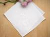 Set of 3 White Floral Applique Wedding Handkerchiefs