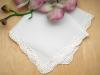 Set of 3 Scallop Cluny Wedding Handkerchiefs