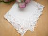 White Blossom German Plauen Lace Ladies Handkerchief
