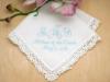 3 Initial Wedding Date Hankie w/ Line Of Your Choice - Font J