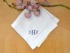 Set of 4 Monogrammed Linen Dinner Napkins w/ 3 Initials- Font R