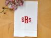Monogrammed White Linen Hand Towel w/3 Initials Font E Monogrammed White Linen Hand Towel w/3 Initials Font E