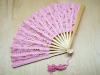 Pink Wedding Battenburg Lace Fan