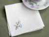 1 Dozen White Tea Napkins with Blue Flowers