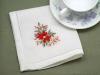 1 Dozen Holiday Hemstitched Linen Tea Napkins