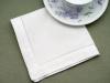 1 Dozen White Hemstitched Linen Tea Napkins - 12 inch