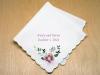 Custom 4 Line Message With Watercolor Rose Print Handkerchief