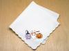 BOO Halloween Print Hankie with Ghost, Witch Hat, and Pumpkin