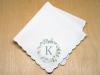 Custom Print Handkerchief w/ Eucalyptus Ring And 1 Initial