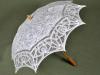 White Wedding Battenburg Lace Parasol