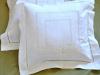Pair of White Linen Throw Pillow Covers with Embroidered Dots