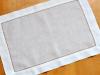 4 Pc Set White Hemstitched Linen Placemats